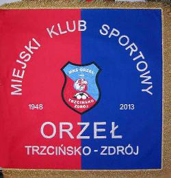 Sztandar haftowany. Klub sportowy ORZE.